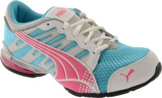 Childrens PUMA Voltaic 3 Jr   Blue Atoll/Fluo Pink Training Shoes