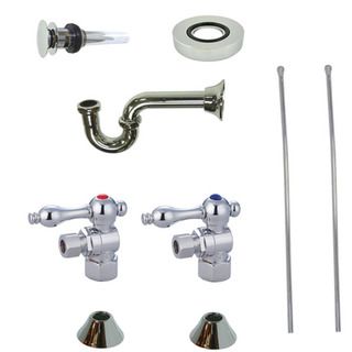 Decorative Vessel Sink Chrome Plumbing Supply Kit With Overflow Hole
