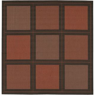 Terra Cotta/ Black Recife Rug (76 Square) (Terra CottaSecondary colors BlackPattern SquaresTip We recommend the use of a non skid pad to keep the rug in place on smooth surfaces.All rug sizes are approximate. Due to the difference of monitor colors, so