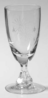 Fine Arts Romance Of The Stars Juice Glass   Stem #17638, Cut Star Design On Bow