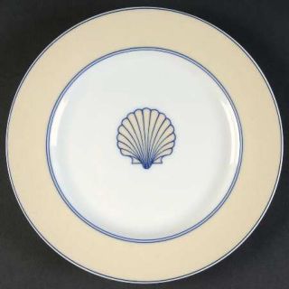 Fitz & Floyd Nobilis Salad Plate, Fine China Dinnerware   Cream & Blue Rim &  Sh