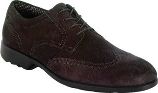 Mens Rockport Total Motion Wingtip   Bitter Chocolate Suede Lace Up Shoes