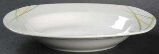 Tabletops Unlimited Elba Rim Soup Bowl, Fine China Dinnerware   Green Grass On W