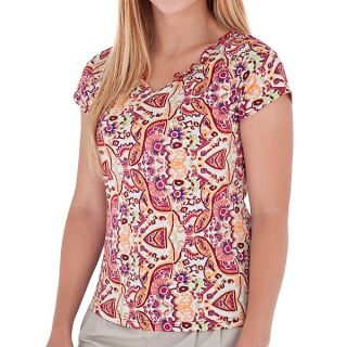 Royal Robbins Tadmor Jersey Shirt   Organic Cotton  Short Sleeve (For Women)   DARK CRIMSON (S )