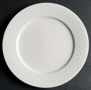 Oneida Hudson Dinner Plate, Fine China Dinnerware   All White,Embossed Caining O