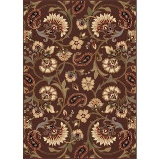 Rhythm 105328 Brown Transitional Area Rug (93 X 126) (BrownSecondary Colors Green, beige, red, blueShape RectangleTip We recommend the use of a non skid pad to keep the rug in place on smooth surfaces.All rug sizes are approximate. Due to the differenc