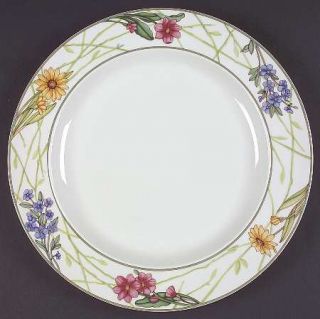 Dansk Cafe Floral 13 Chop Plate (Round Platter), Fine China Dinnerware   Multic
