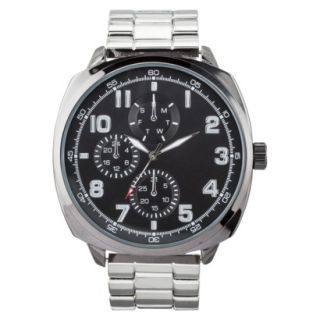 Mossimo Supply Co. Oversized Watch with Decorative Sub Dials   Silver/Black