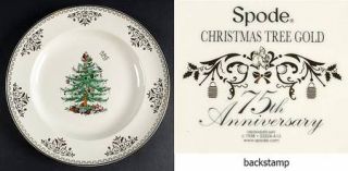 Spode Christmas Tree Gold Collection Dinner Plate, Fine China Dinnerware   Chris