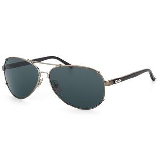 Dolce and Gabbana Unisex Dd 6047 079/87 Gunmetal And Black Aviator Sunglasses