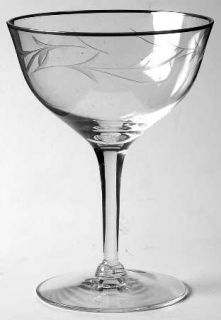 Seneca Fantasy Clear (Stem 1963) Champagne/Tall Sherbet   Clear,Cut,Platinum Tri