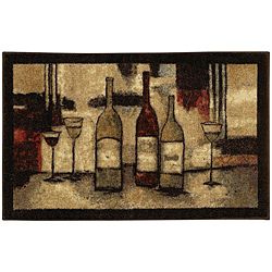 Mohawk Home Wine And Glasses Brown Kitchen Rug (26 X 310)