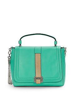 The Elin Leather Top Handle Bag   Teal