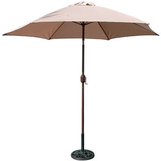 Tropishade 9 foot High Natural Umbrella Shade (Natural/bronze finishMaterials Aluminum, polyester Weather resistantSix (6) ribsSingle wind vent for stabilityDimensions 9 feet high x 108 inches in diameterWeight 12 poundsBase sold separatelyAssembly req