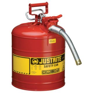 Justrite AccuFlow Type II Safety Fuel Can   5 Gallon, Red, Model# 7250130