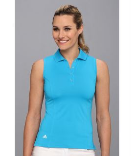 adidas Golf Solid Jersey Sleeveless Polo 14 Womens Sleeveless (Blue)
