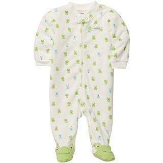 Carters Terry Footed Sleep & Play   newborn 9m, Ivory, Ivory