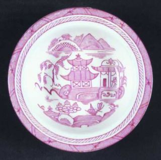 Enoch Wood & Sons Canton Pink Rim Fruit/Dessert (Sauce) Bowl, Fine China Dinnerw