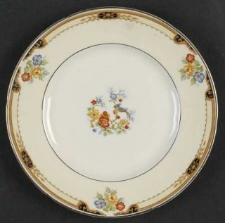 Grindley Dorset, The Bread & Butter Plate, Fine China Dinnerware   Rust,Yellow &