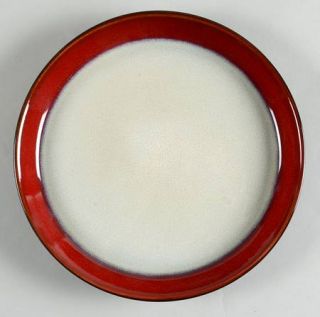 Pfaltzgraff Aria Red Salad Plate, Fine China Dinnerware   Red Border,Beige Cente