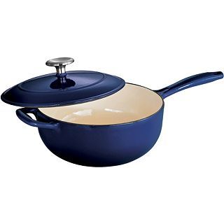 TRAMONTINA Gourmet 3 qt. Enameled Cast Iron Covered Saucier