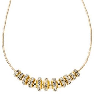 Lonna & Lilly Frontal Necklace with Clear Stone Rondelles   Gold