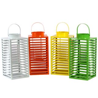 Assorted Color Modern Metal Lanterns (set Of 4) (MetalDimensions 16 inches high x 7.5 inches wide x 7.5 inches deep Model UTC25700For decorative purposes only)
