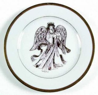 Muirfield Angel Salad Plate, Fine China Dinnerware   White Body,Angel,Gold Band