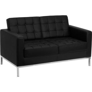 FlashFurniture Hercules Lacey Series Leather Love Seat with Encasing Frame ZB