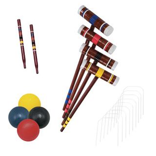 Franklin Sports Recreational 4 Player Croquet Set (Red, Blue, Yellow, BlackDimensions 8 inches x 25 inchesx 3 inchesWeight 5 )