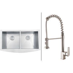 Ruvati RVC1462 Combo Stainless Steel Kitchen Sink and Stainless Steel Set