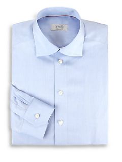 Eton of Sweden Contemporary Fit Solid Dress Shirt   Blue