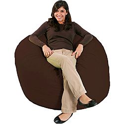 Jumbo Fufsack Chocolate Brown Microfiber Bean Bag Chair (Chocolate brownMaterials Polyester microsuede, foamWeight 30 poundsDiameter 42 inchesFill Durable foamClosure Double YKK zipper is added for durability and then sealed shut for safetyCover Cov
