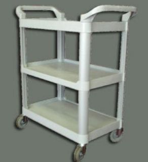 Winco Utility Cart, 3 Shelves, 33 1/4 in x 17 in x 37 1/2 in H, Casters, Black