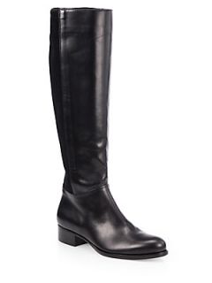 Jimmy Choo 50/50 Stretch Leather & Suede Knee High Boots   Black