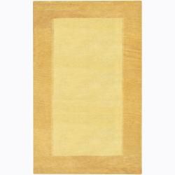 Hand tufted Mandara Yellow Wool Rug (5 X 76)