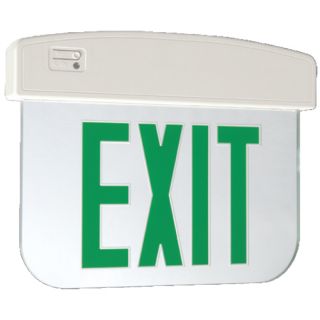 SureLites APXEL71G LED Exit Sign, AllPro Edge Lit, 1 Sided, Battery Backup Clear Sign with Green Letters