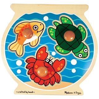 Melissa & Doug Jumbo Knob Fish Bowl Easy Puzzle, Multi