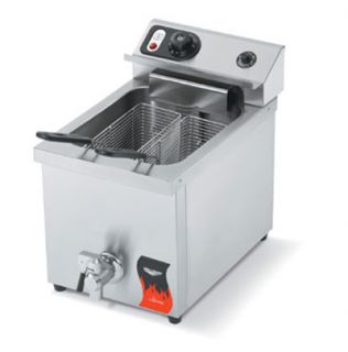 Vollrath Countertop Fryer   Single 15 lb Pot, Thermostat, Stainless 110v