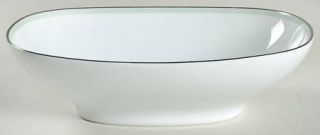 Noritake Greentone 10 Oval Vegetable Bowl, Fine China Dinnerware   Green Band O