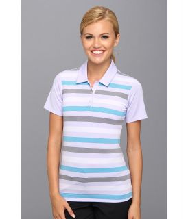adidas Golf Puremotion Stripe Polo 14 Womens Short Sleeve Pullover (White)