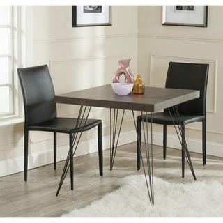 Safavieh Wolcott Dark Brown/ Black Accent Table (Dark Brown/ BlackMaterials MDF and IronFinish Dark BrownDimensions 29.5 inches high x 31.5 inches wide x 31.5 inches deepThis product will ship to you in 1 box.Assembly required )