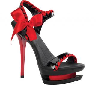 Womens Pleaser Blondie 615   Black Patent/Red Ornamented Shoes