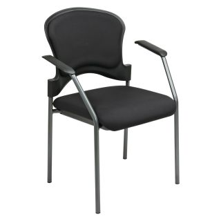 Pro line Ii Black Contoured Visitors Chair (Black Contoured upholstered back Nylon armrestsTitanium finish frame StackableMaterials Polyester, metal, plastic, fabric, nylon, foamWeight capacity 250 poundsDimensions 34.5 inches high x 24.75 inches wide 