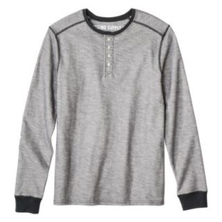 Mossimo Supply Co. Mens Long Sleeve Henley Shirt   Shairzay Gray XXL