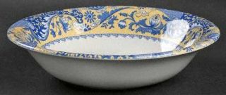 Spode Brocato Coupe Cereal Bowl, Fine China Dinnerware   Blue Paisley Design On