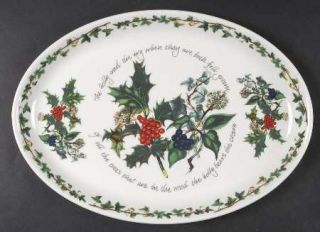Portmeirion Holly And The Ivy, The 13 Oval Steak Platter, Fine China Dinnerware