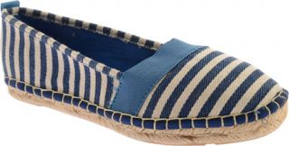 Womens Annie Tanya   Navy Stripe Linen Casual Shoes