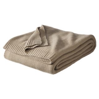 Threshold Sweater Knit Blanket   Brown Linen (King)
