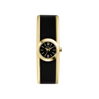 Caravelle New York Womens Black Bangle Bracelet Watch